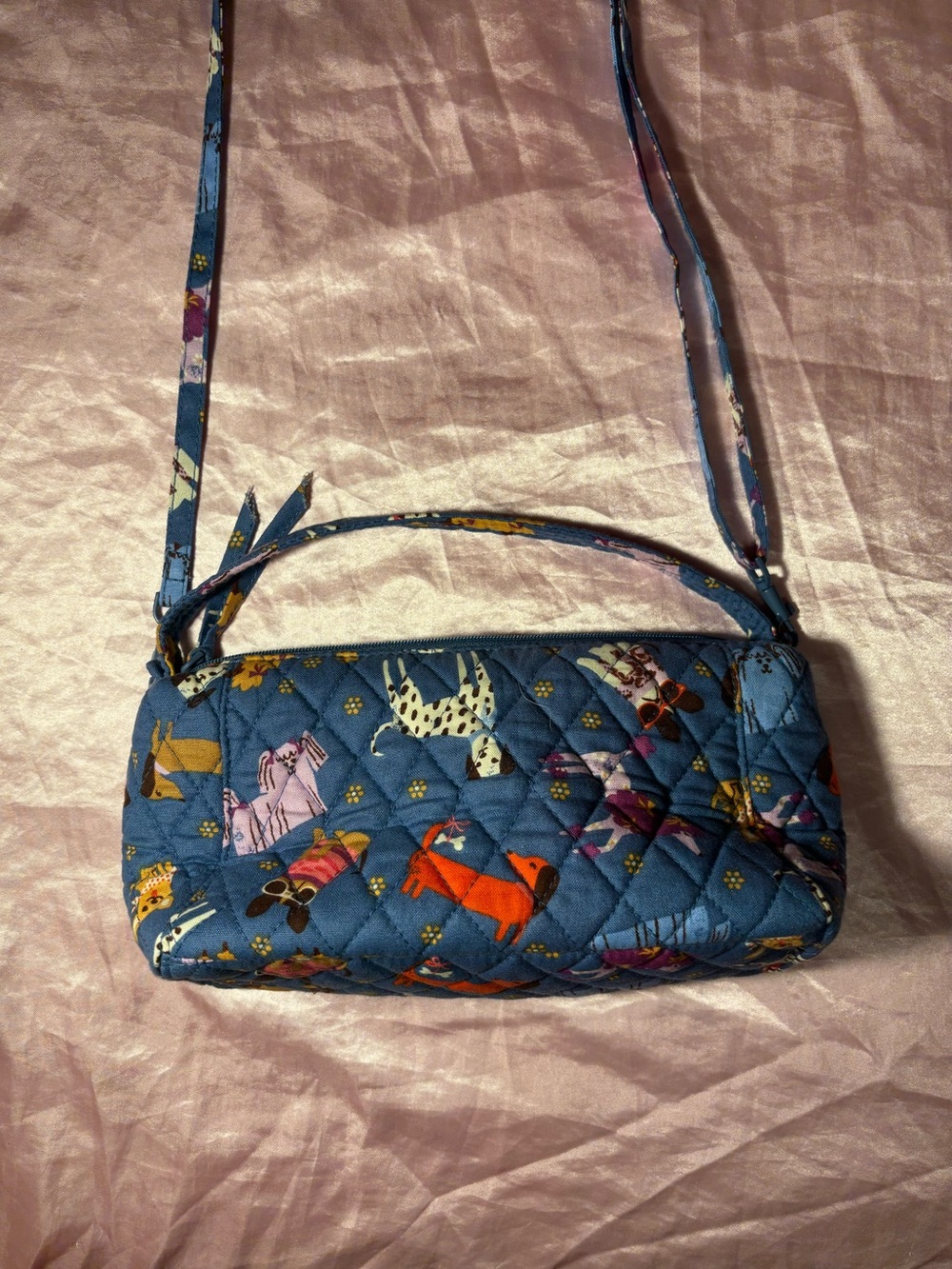 Blue Vera Bradley Dog Print Purse - Picture 3 of 5